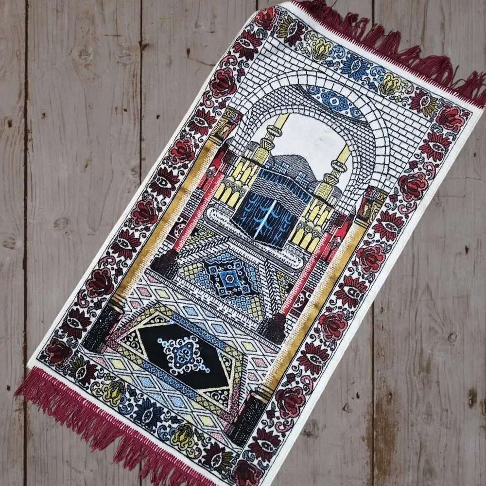 Vintage Marveltex Prayer Rug, Wall Hanging or Tapestry, 24x48